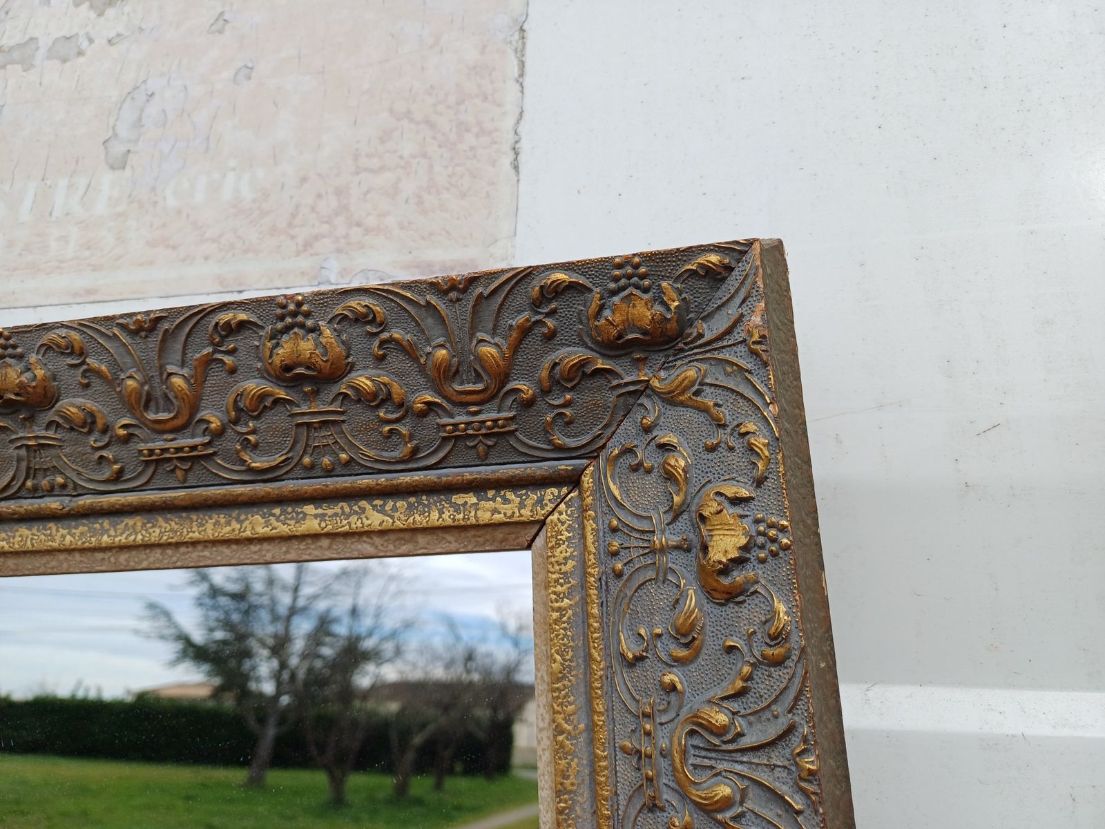photo furniture Wood And Gilded Stuk Mirror, Early 20th Century