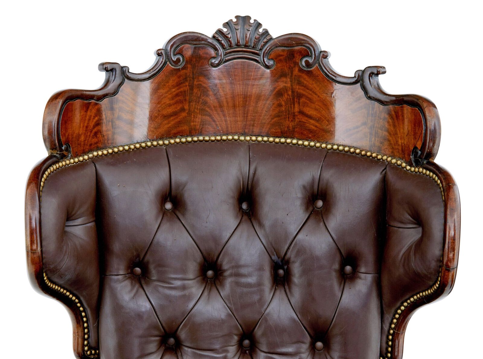 Mid 19th Century French Empire Mahogany And Leather Reclining Chair photo furniture