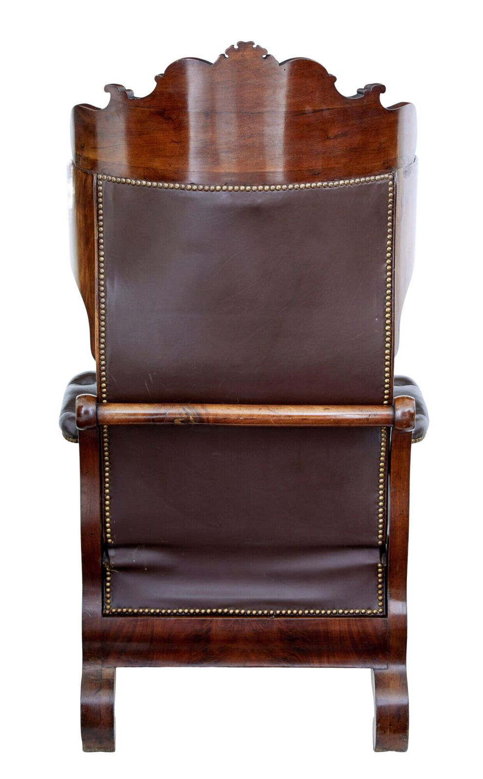 photo furniture Mid 19th Century French Empire Mahogany And Leather Reclining Chair