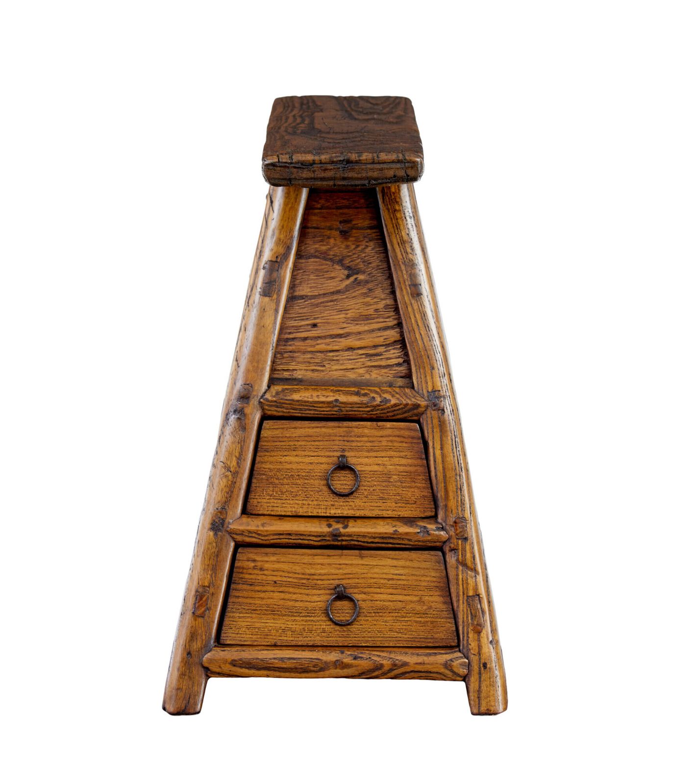 Small 19th Century Elm Table Top Chest Of Drawers photo 875.0