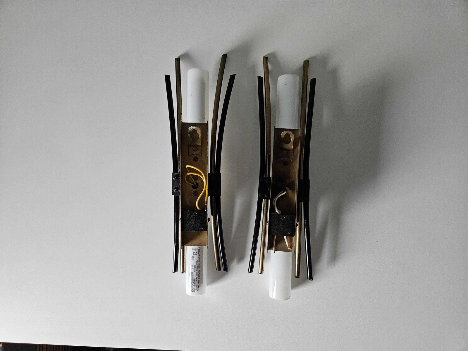 Set Of 2 Vintage Sconces By Brendel & Loewig, Wall Lamps Pair, 50's, Germany, Mid Century Sconces Brendel And Loewig, Vintage Lights photo buy