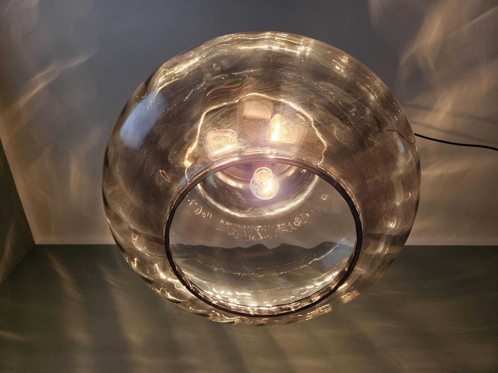 Xxl Vintage Chandelier, Copper Light Fixture, Yugoslavia 70's, Glass And Copper Ceiling Lamp, Mid Century Modern Pendant Light, Mcm photo buy