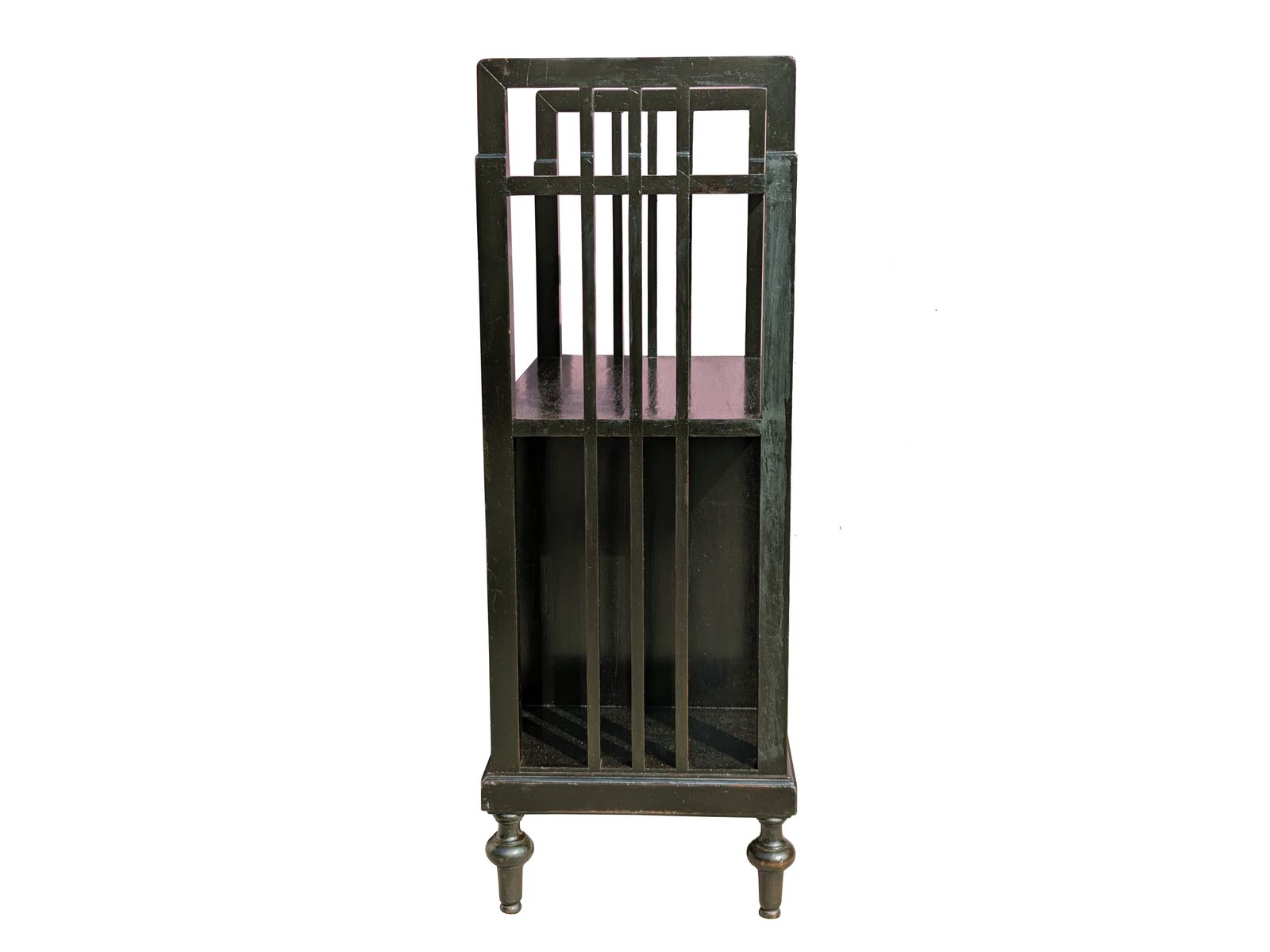 Italian Small Black Stained Wooden Bookcase From The 30s photo furniture