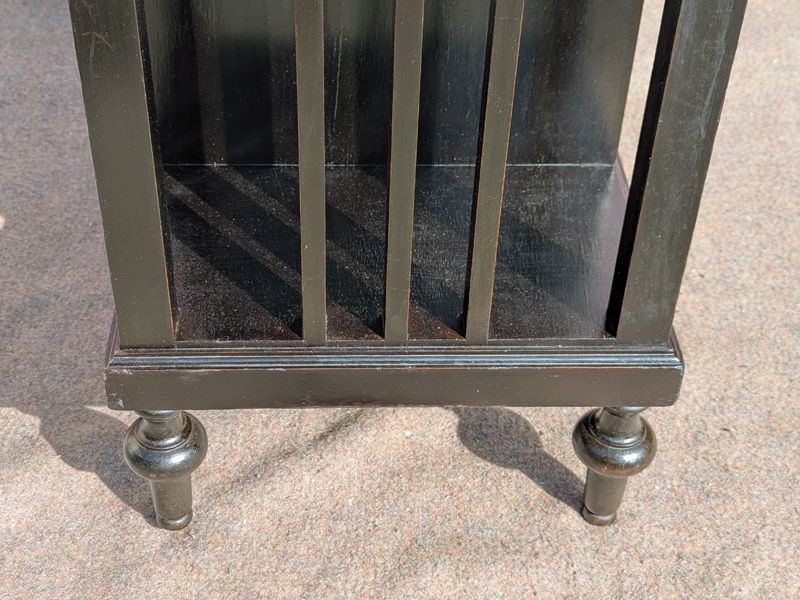 Italian Small Black Stained Wooden Bookcase From The 30s photo vintage