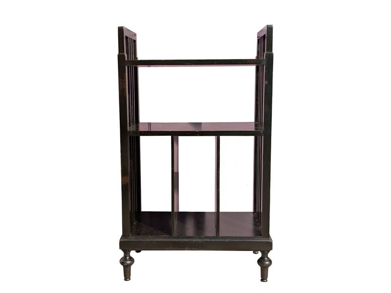 photo furniture Italian Small Black Stained Wooden Bookcase From The 30s
