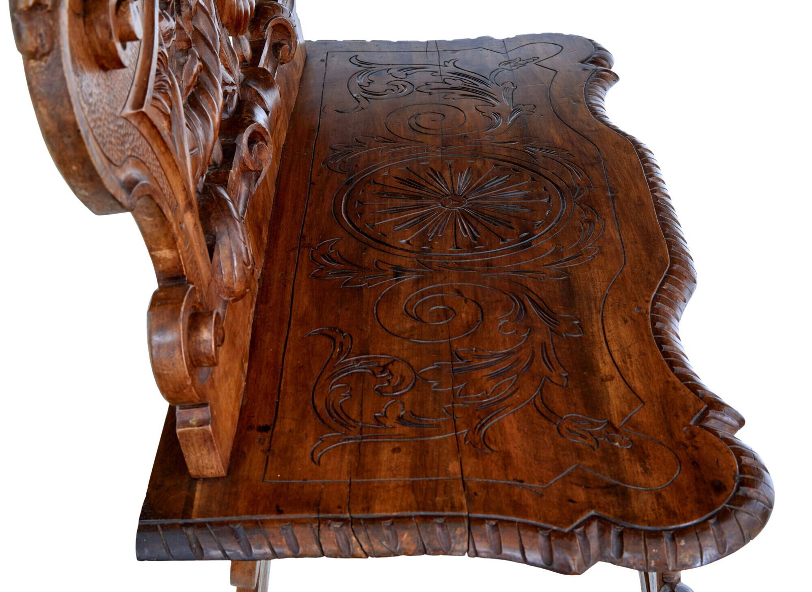 19th Century Carved Flemish Walnut Decorative Chair photo Furniture