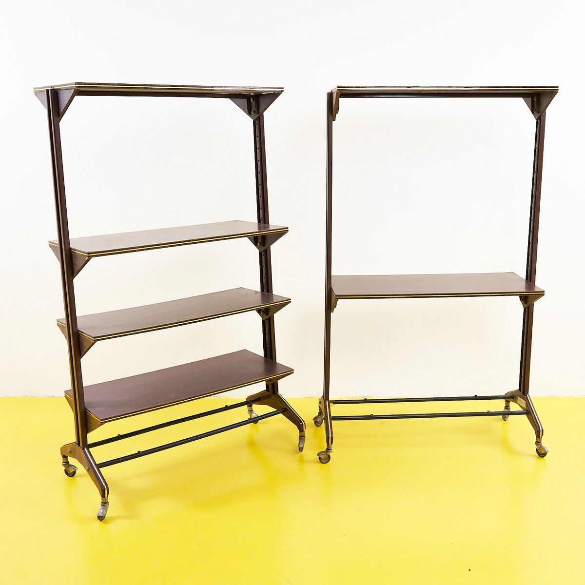 Pair Of 50's Mobile Bookcases, 1950s