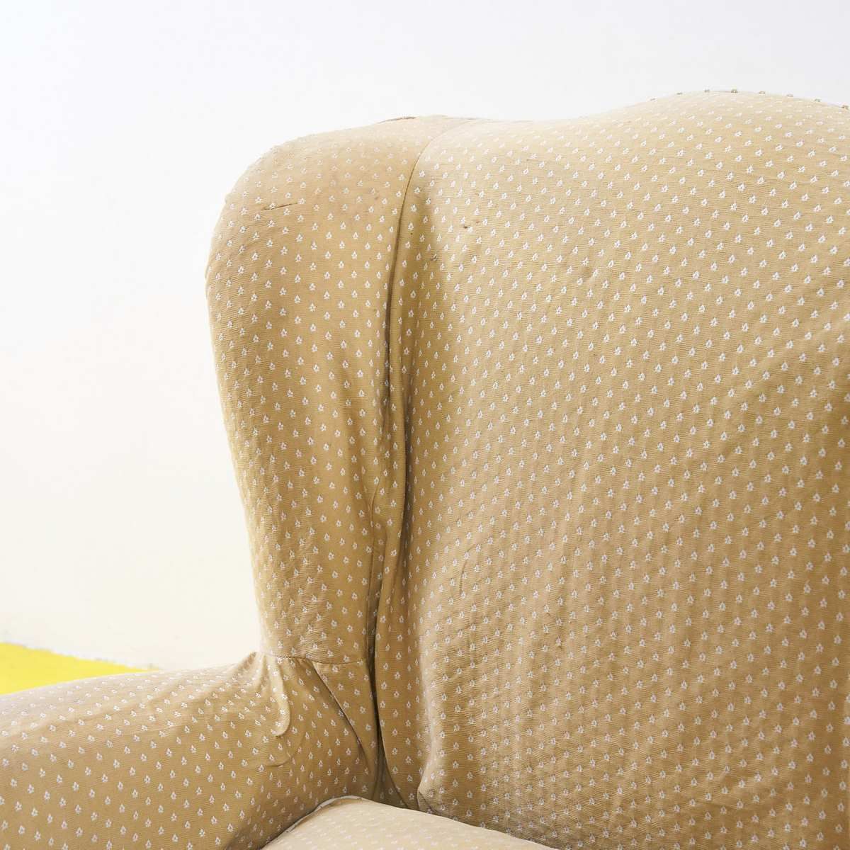 Vintage Wooden Armchair Covered In Fabric photo 195.0