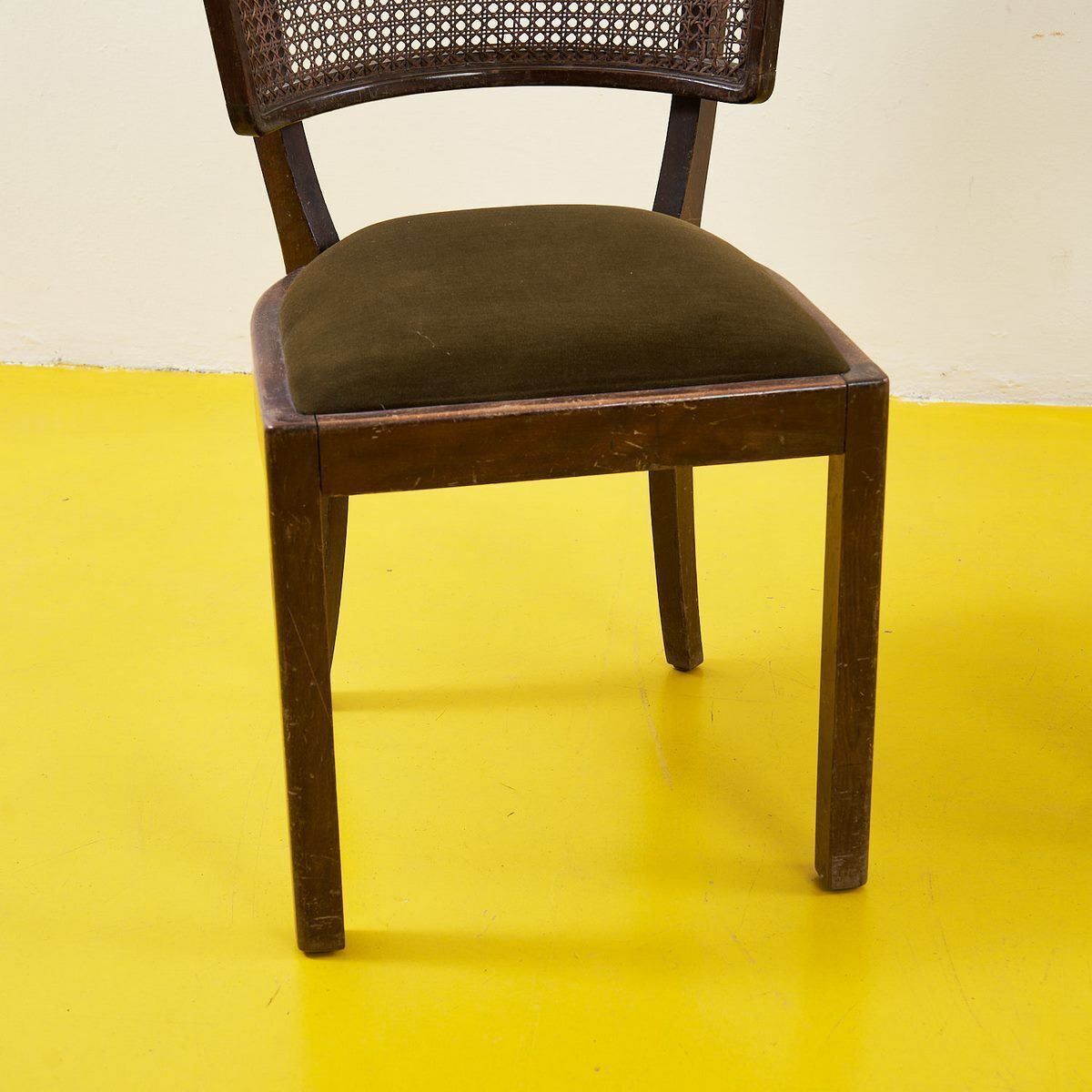 Pair Of Chairs From The 40s/50s In Wood And Vienna Straw photo for sale