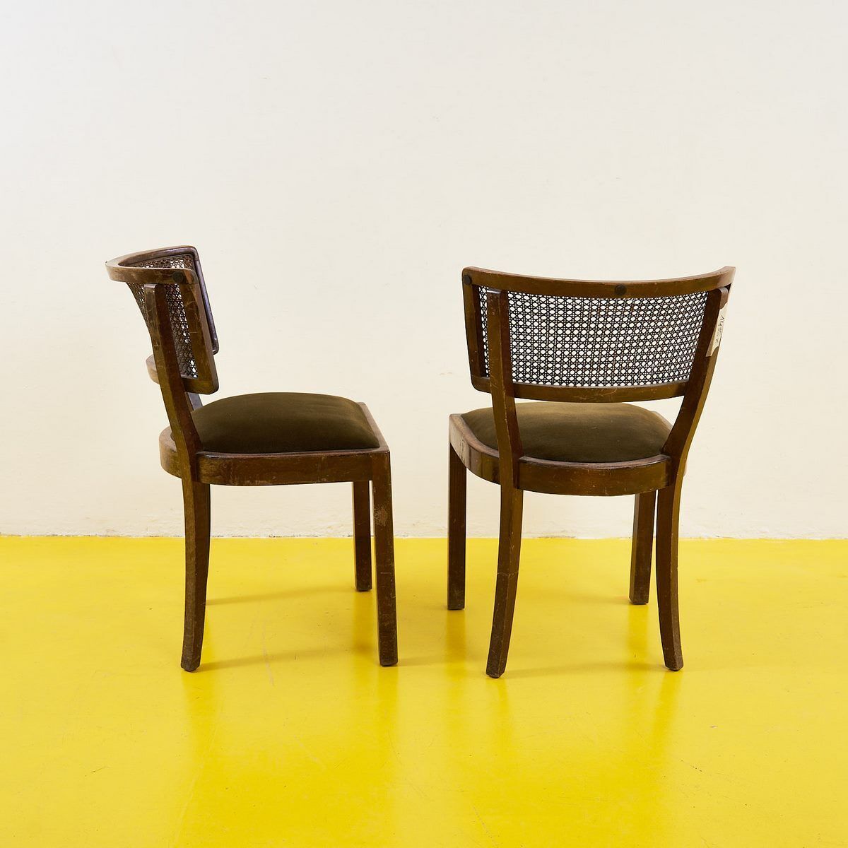 Pair Of Chairs From The 40s/50s In Wood And Vienna Straw photo buy