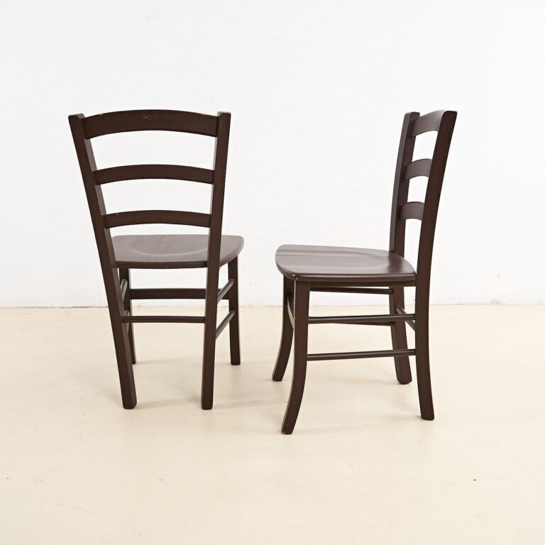 Pair Of Enameled Wood Chairs, 1950s photo Furniture