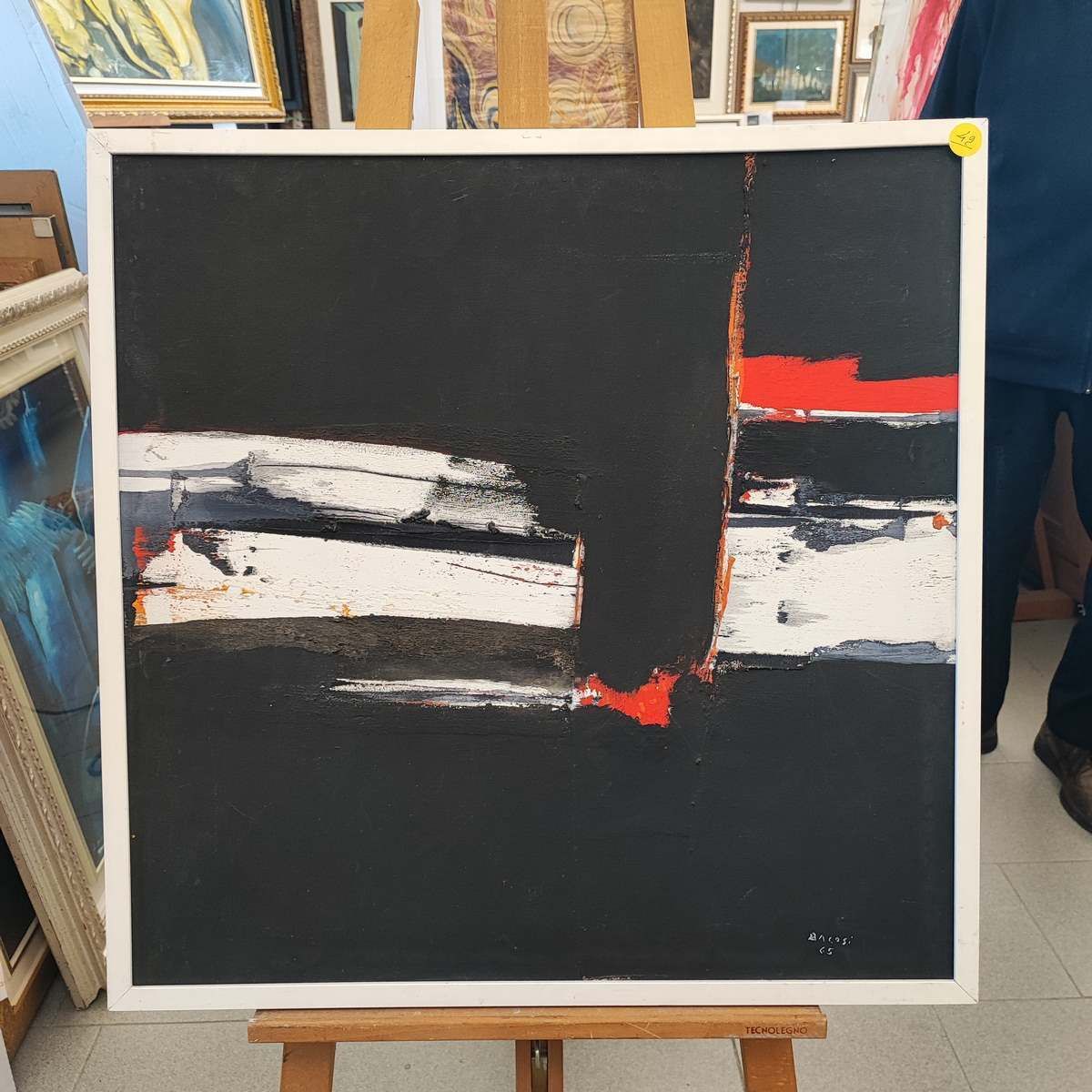 Manilo Baccosi Oil On Canvas 70 X 70 Cm