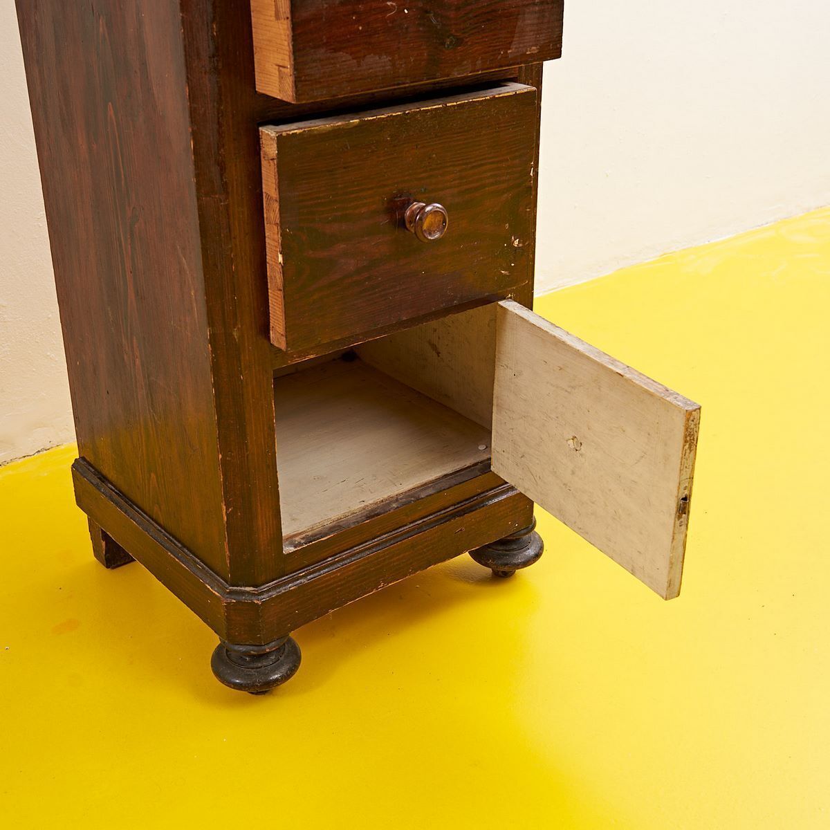 Wooden Bedside Table Early 1900s photo vintage