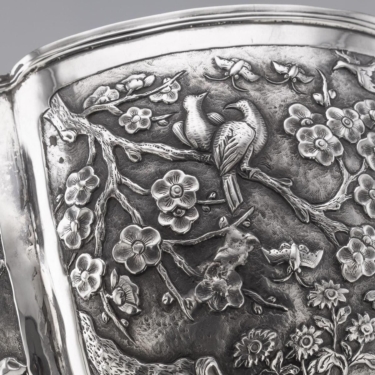 19th Century Chinese Export Large Solid Silver Bowl photo buy