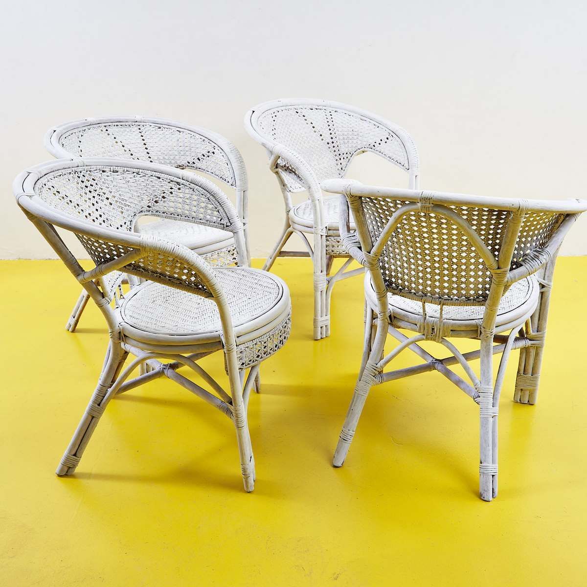 70's Rattan And Bamboo Chairs, 4 Pieces photo 411.0