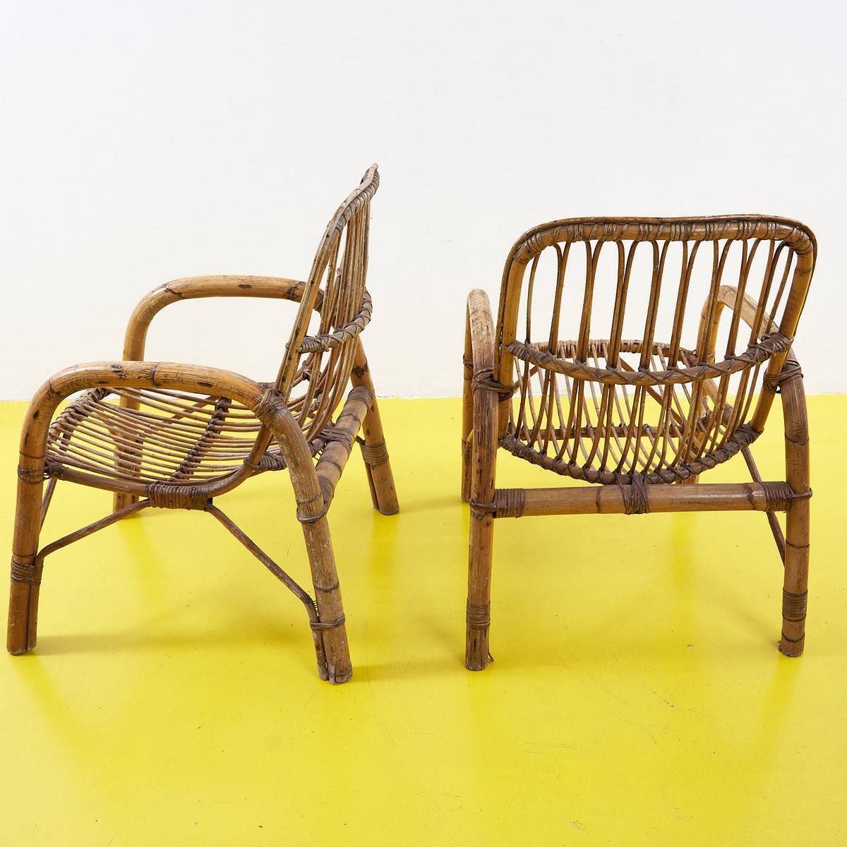 Pair Of 70's Bamboo Armchairs, 1970s photo 401.0