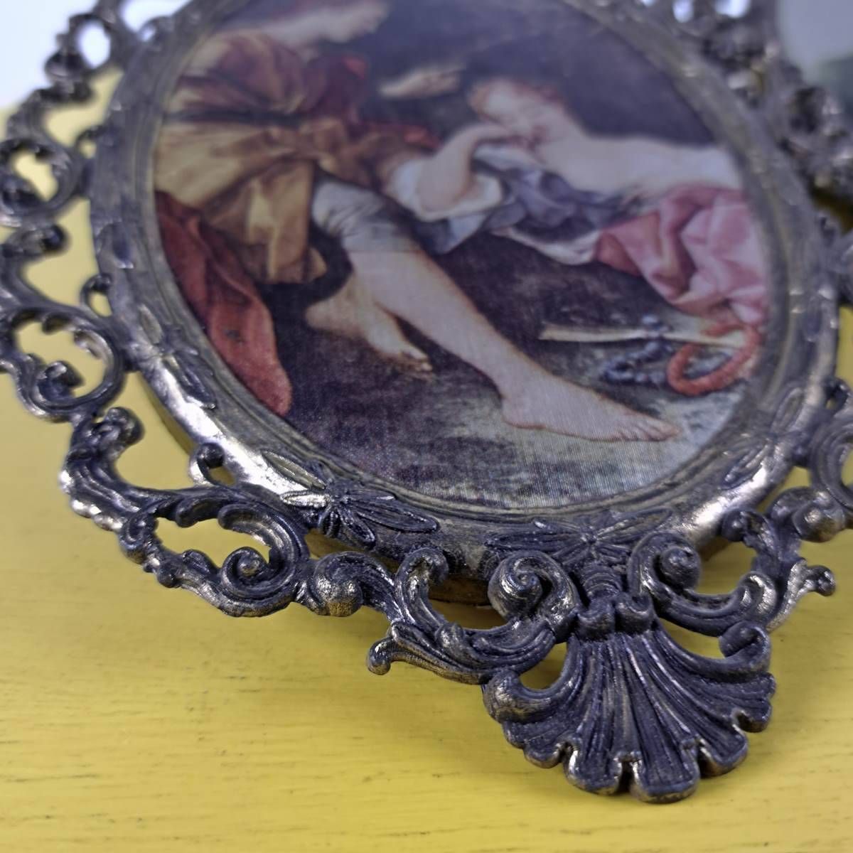 Pair Of Vintage Metal Frames With Prints photo furniture
