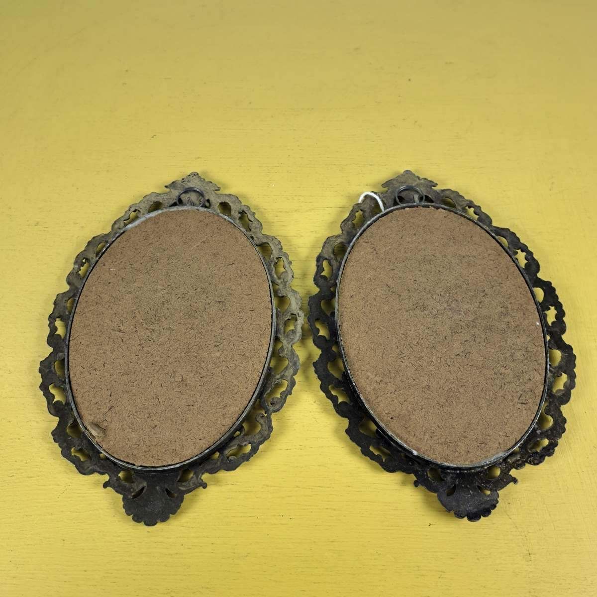 Pair Of Vintage Metal Frames With Prints photo vinterior