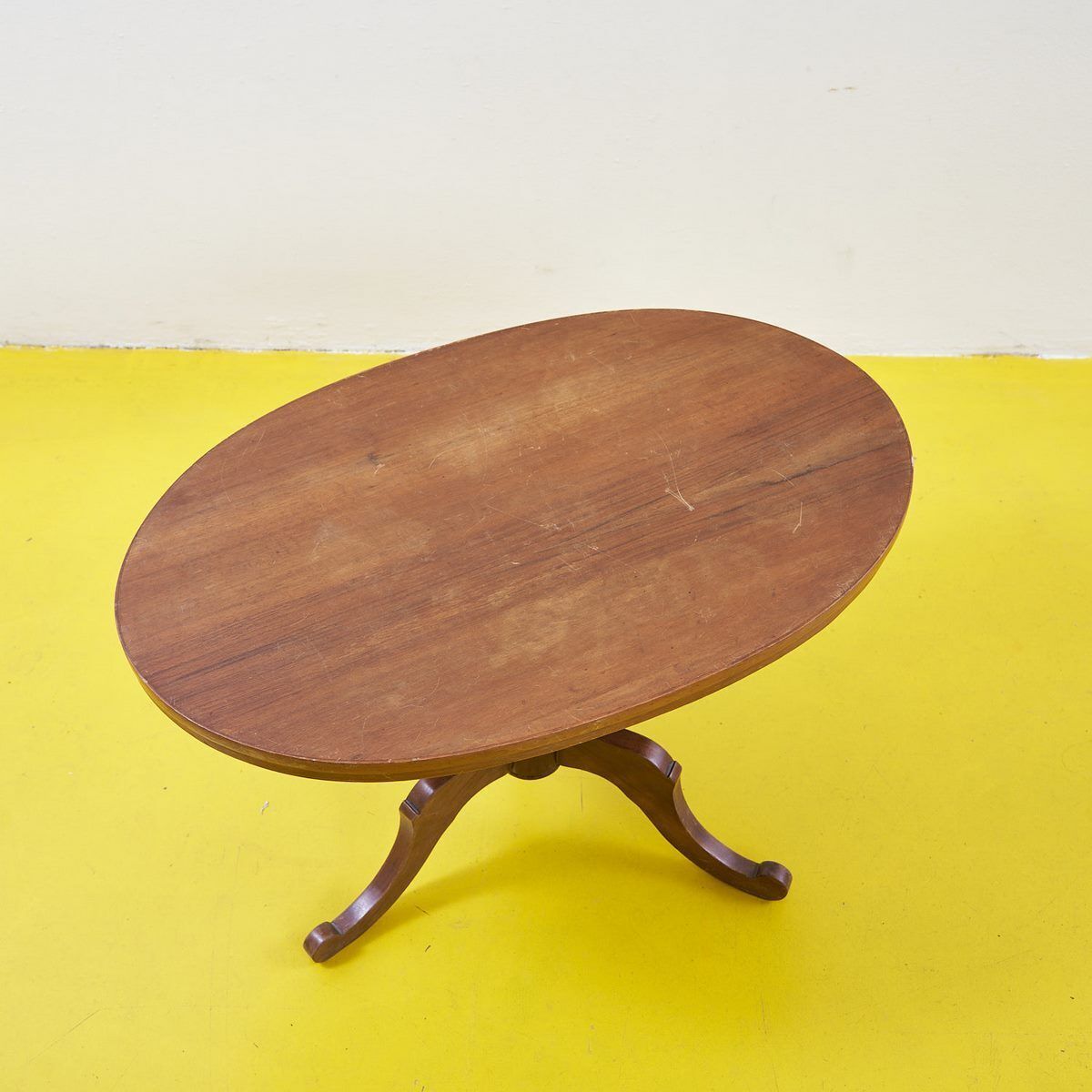 Oval Solid Wood Coffee Table, 1950s photo Furniture