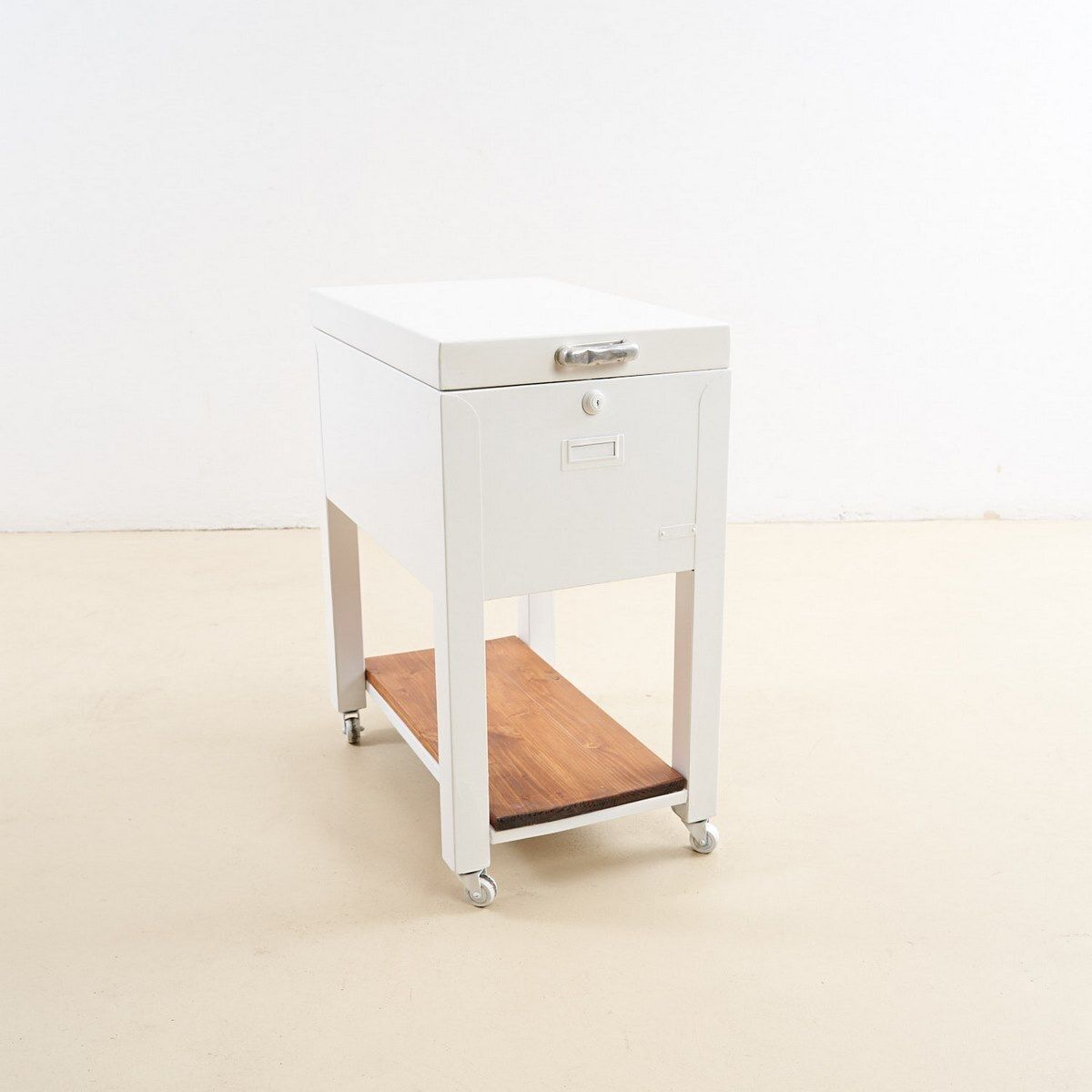 White Vintage Industrial Style Cabinet Container