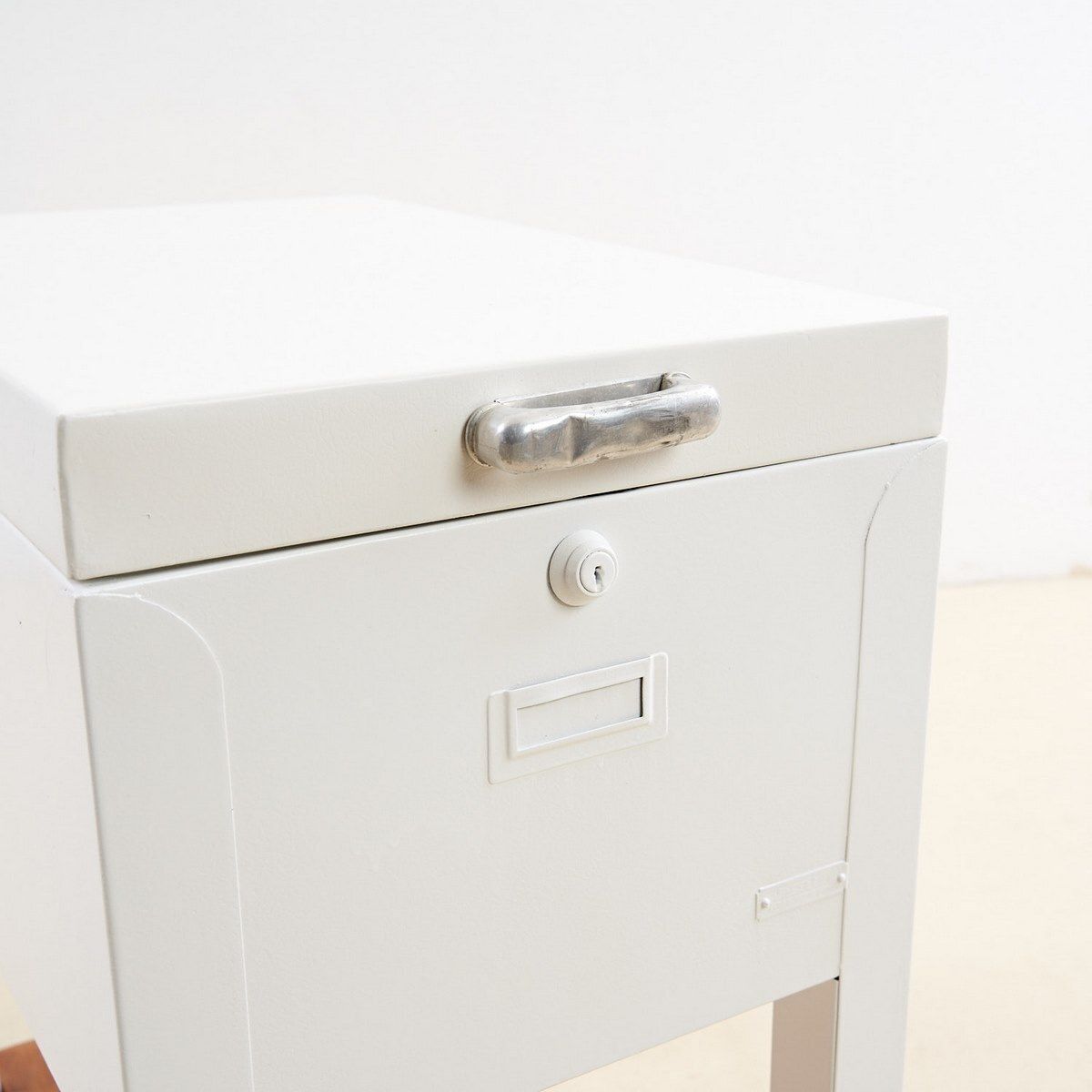 White Vintage Industrial Style Cabinet Container photo furniture