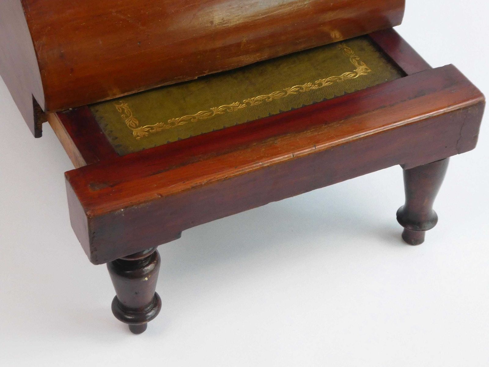 Antique Victoria Bed Steps With Leather, Two Tiered English Stool, Mahogany Bedside Commode 1800's, Wooden Step Stool photo 1300.0