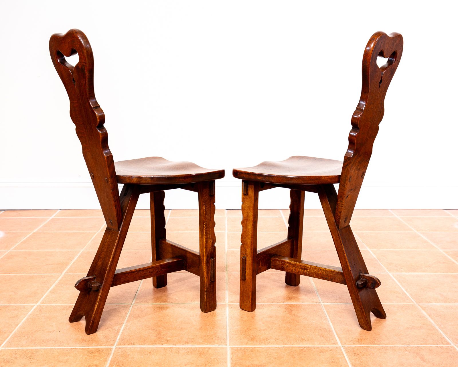 Vintage Arts & Crafts Chairs Pair Hall Side Dining Chairs By Rupert Griffiths Rusti.C Cotswold School Traditiona.L Mission Craftsman Mid Century Mcm photo furniture