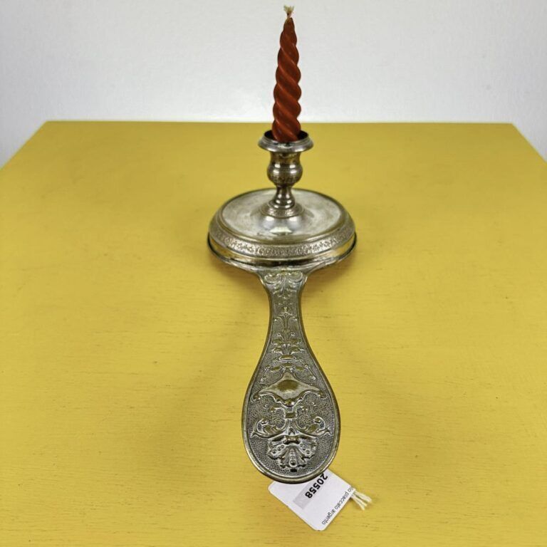 Art Nouveau Style Silver Plated Metal Candle Holder photo Home Decor