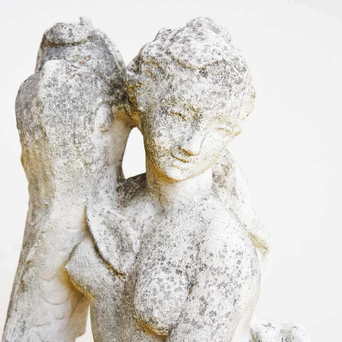 50's Garden Statue In Concrete And Marble Dust photo for sale