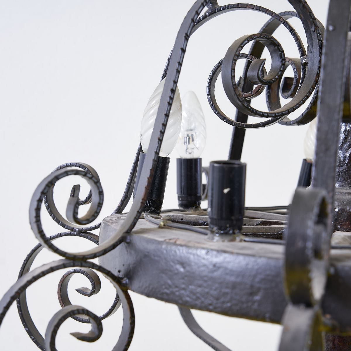 Vintage Wooden Chandelier Made From A Wagon Wheel photo buy