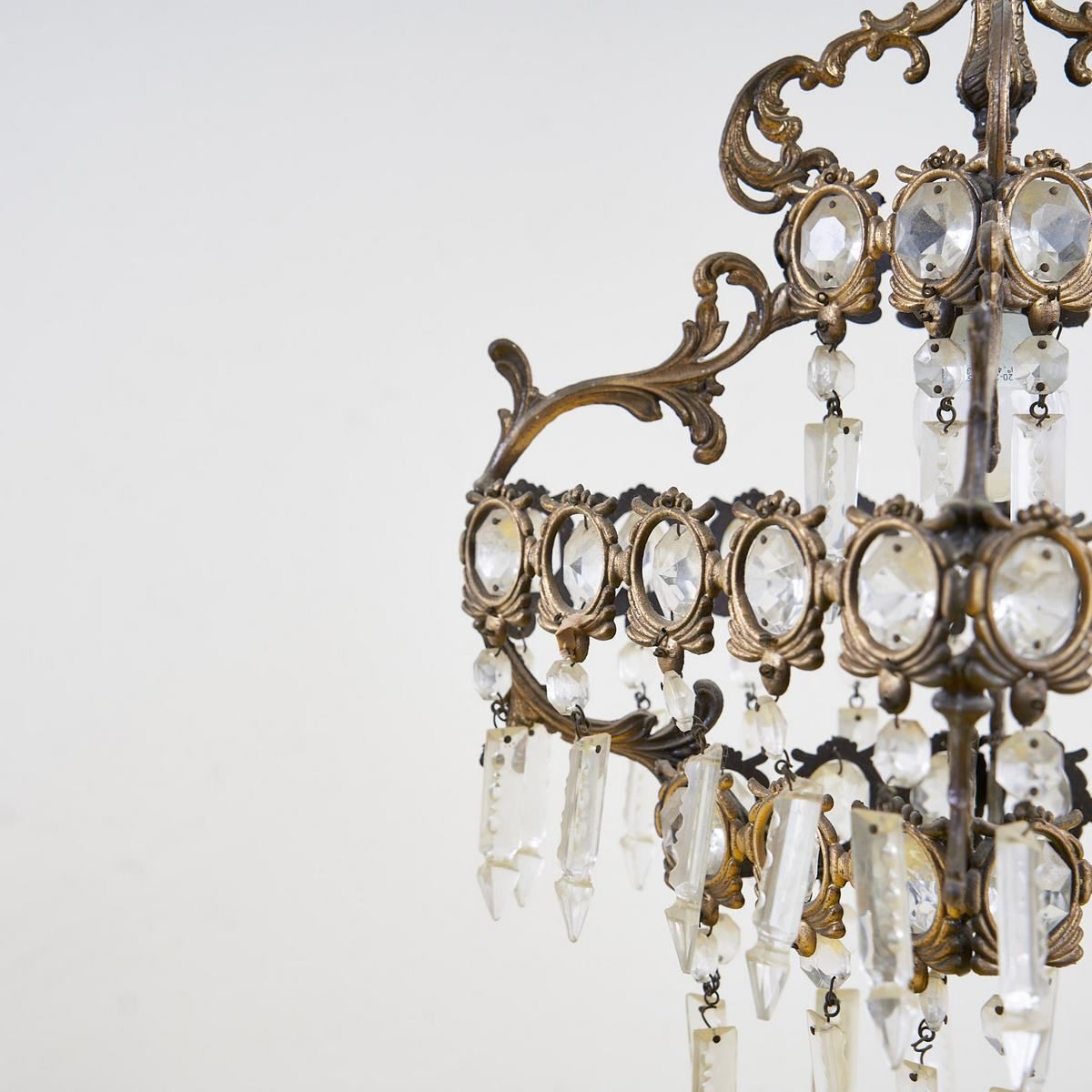 1930s Metal And Glass Chandelier photo buy