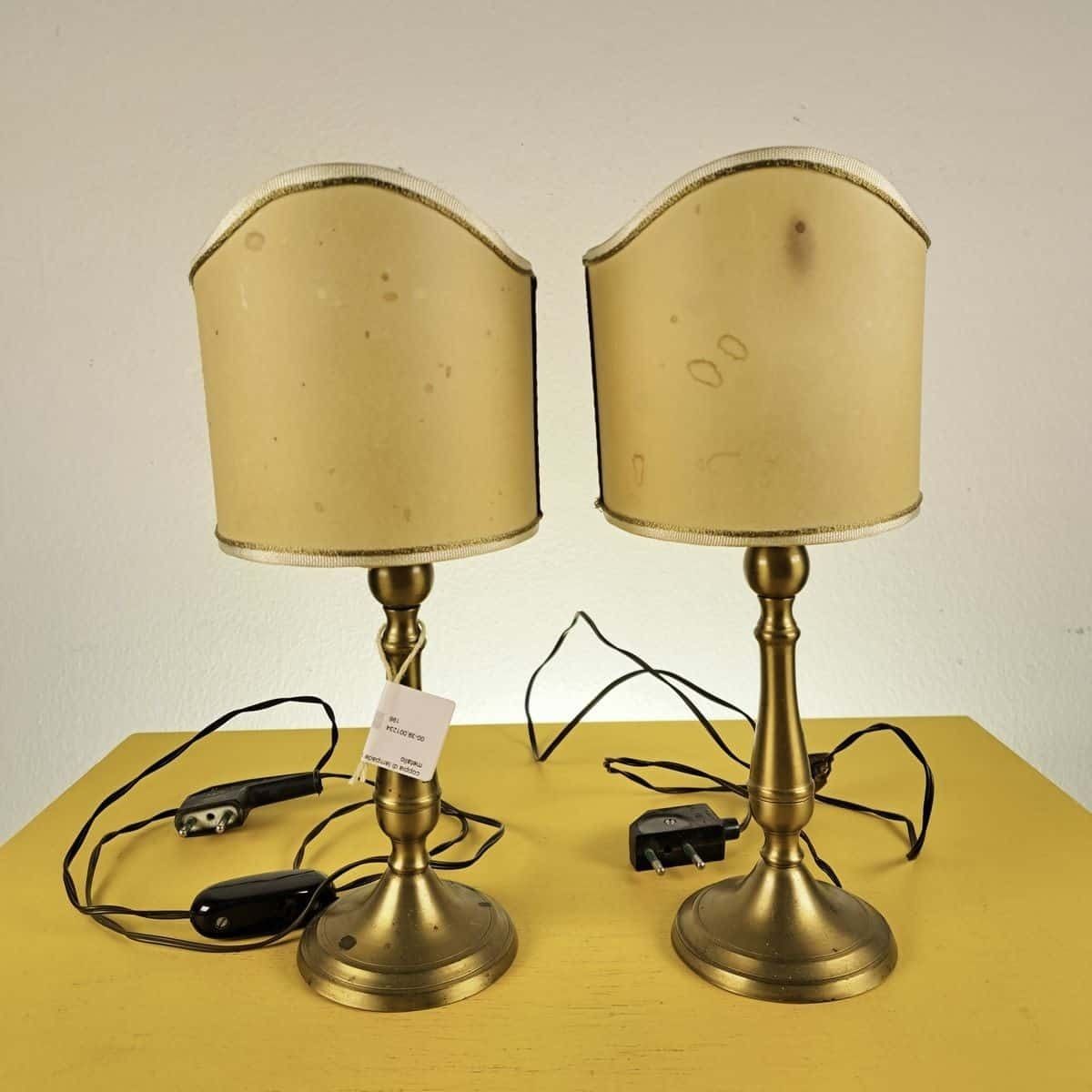 Pair Of Vintage Lamps With Metal Base