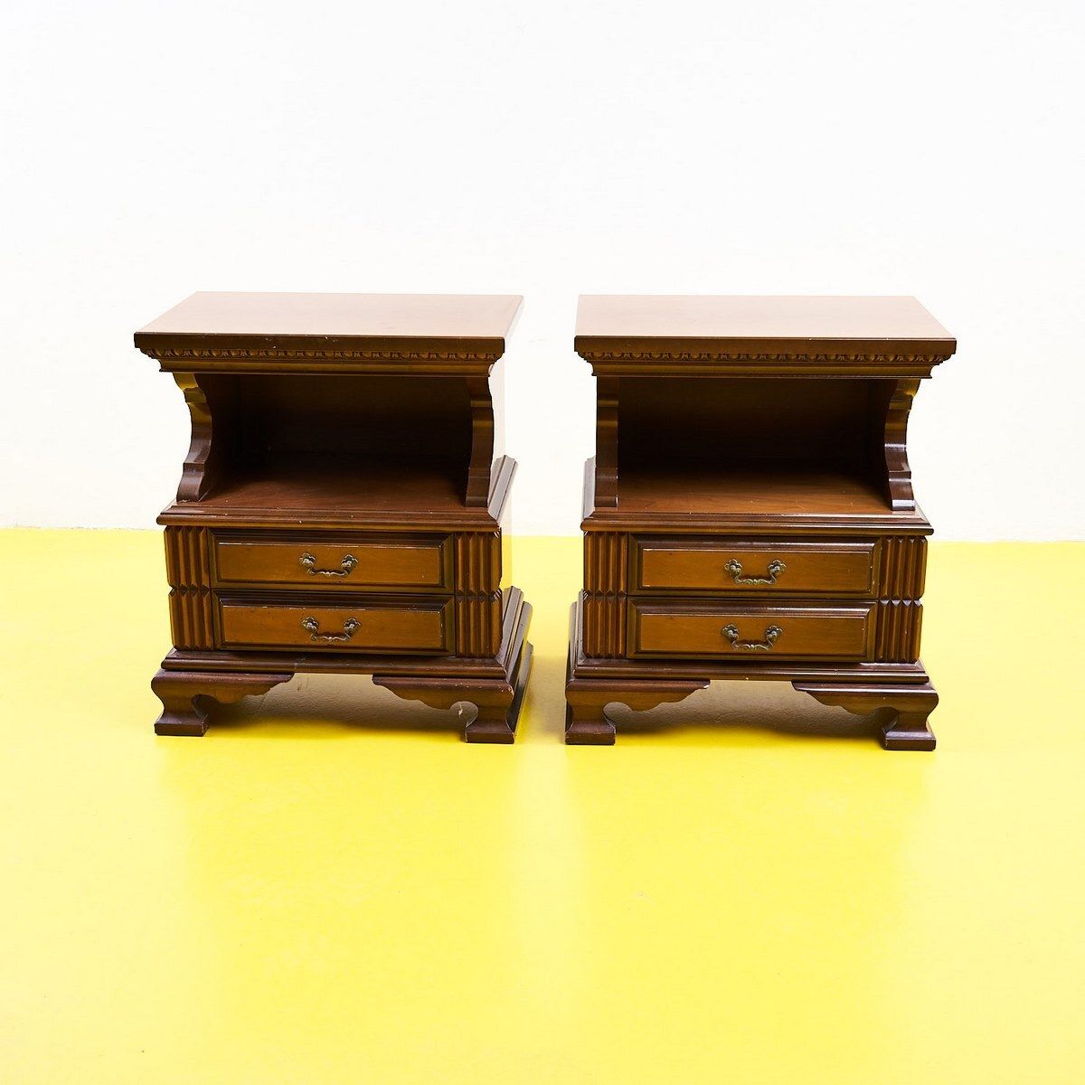 Pair Of Vintage Wooden Nightstands