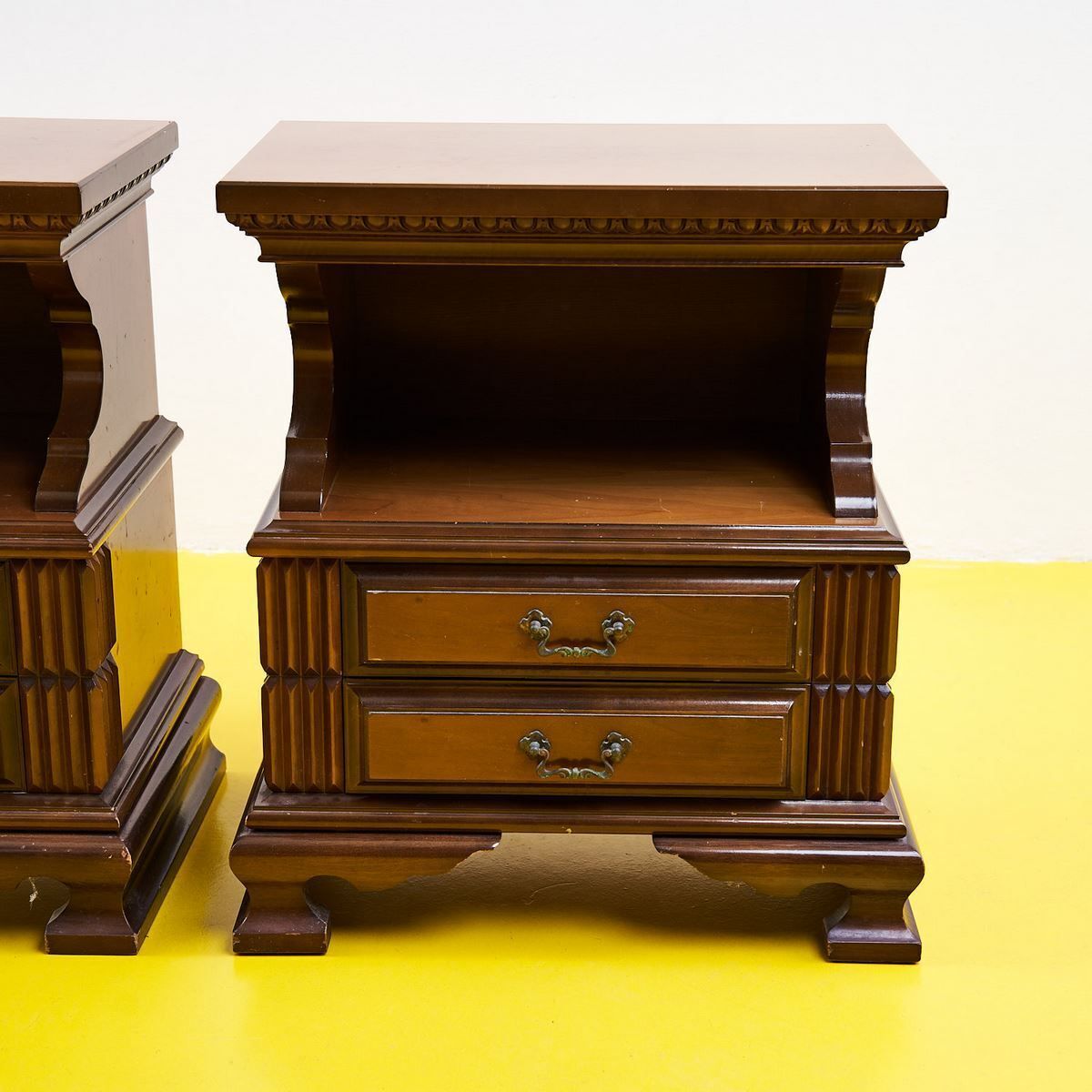 Pair Of Vintage Wooden Nightstands photo furniture