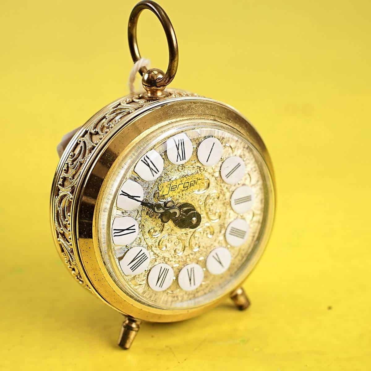Small Vintage Table Alarm Clock, Jerger Germany photo 50.0