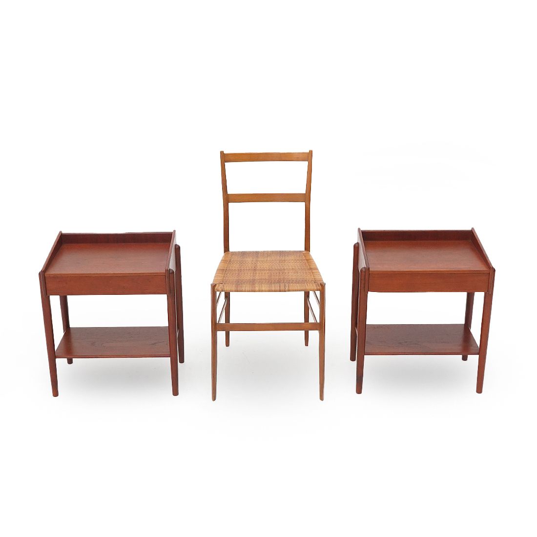 Pair Of Bedside Tables By Børge Mogensen For Soborg Mobler, 1950s photo Furniture