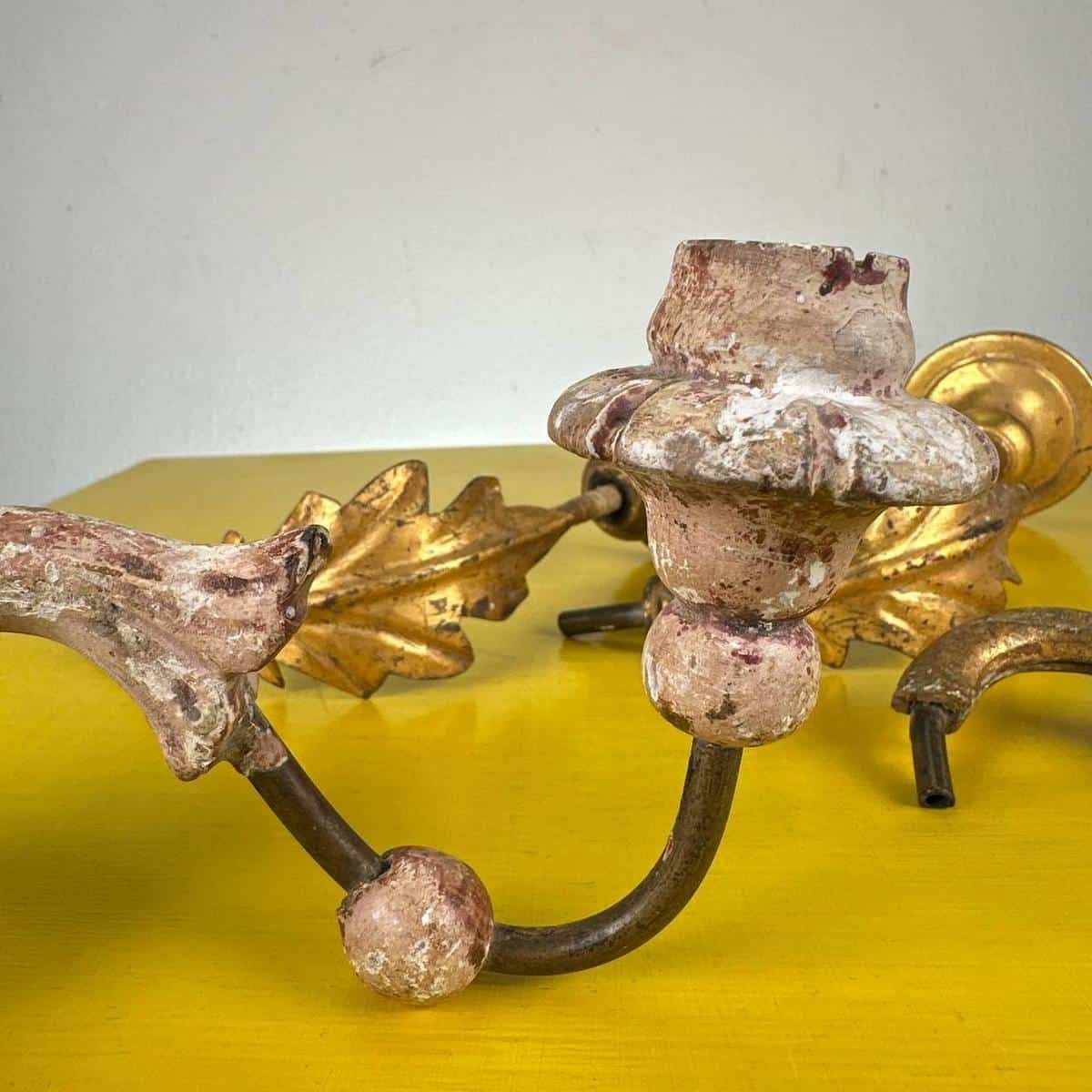 Vintage Wooden And Metal Candlesticks, 4 Pieces photo furniture