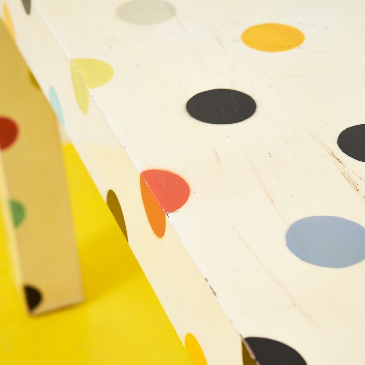 Furniture Design Table In Laminated Wood With Polka Dots, Seletti Piu Damien Hirst photo
