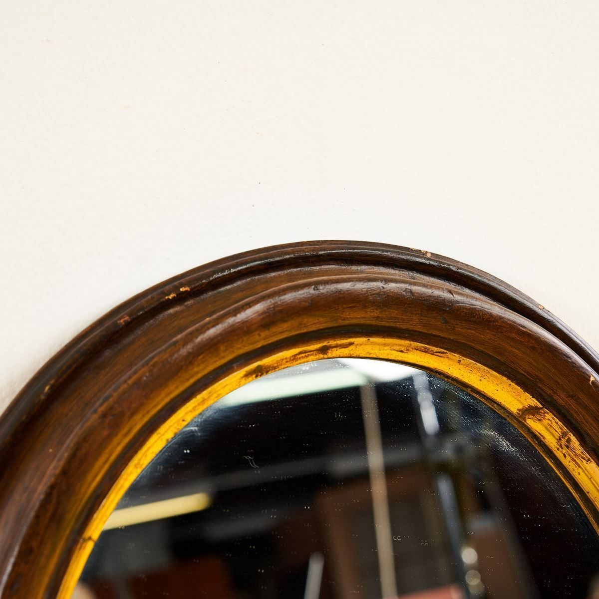 50's Oval Wooden Mirror, 1950s photo furniture