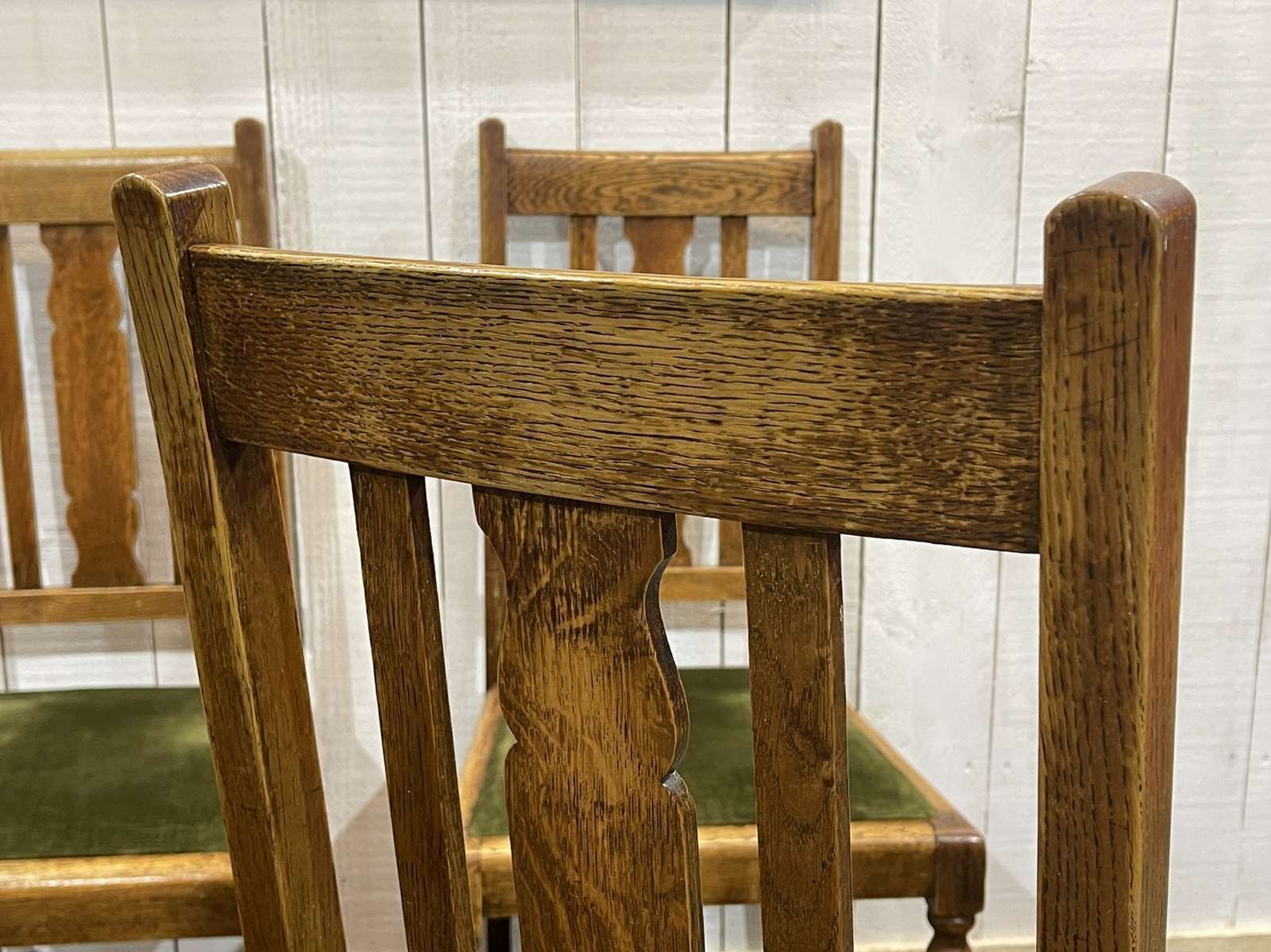 Set Of 4 English Oak Chairs From The 1930s photo Furniture