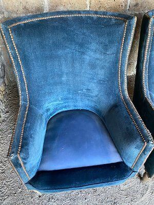 Set Of Art Deco Italian Chairs In Walnut, 1920s photo for sale