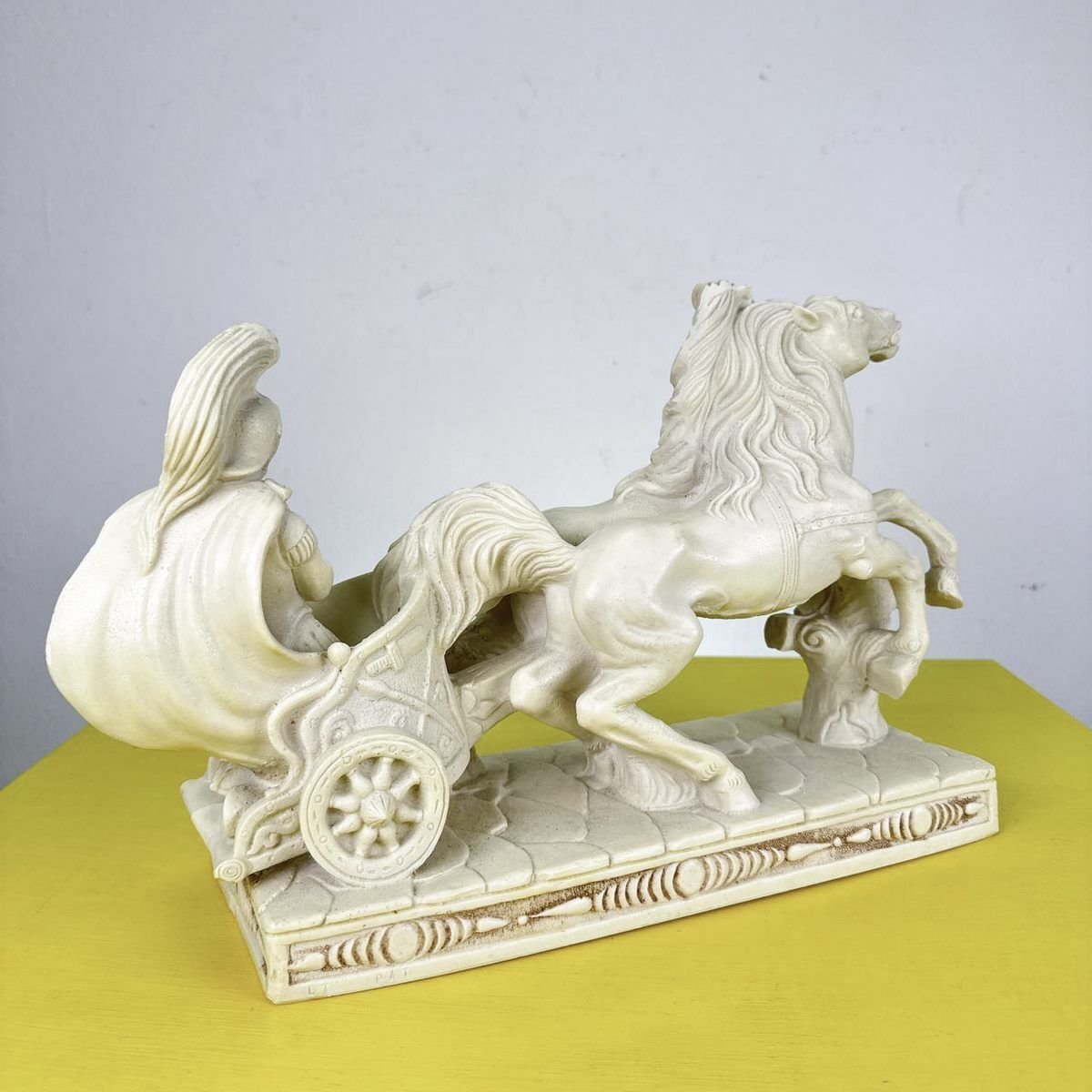 Vintage Roman Chariot Resin Sculpture photo buy
