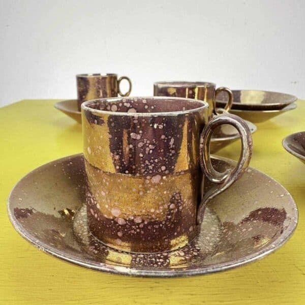 Ceramic Cups And Saucers Sarreguemines France photo for sale