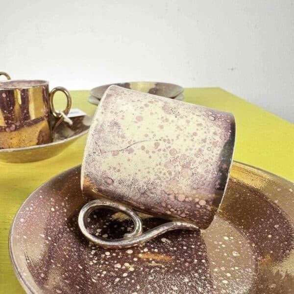 Ceramic Cups And Saucers Sarreguemines France photo vinterior