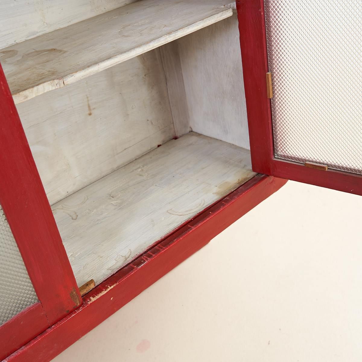Vintage Red Lacquered Kitchen Cabinet photo vintage