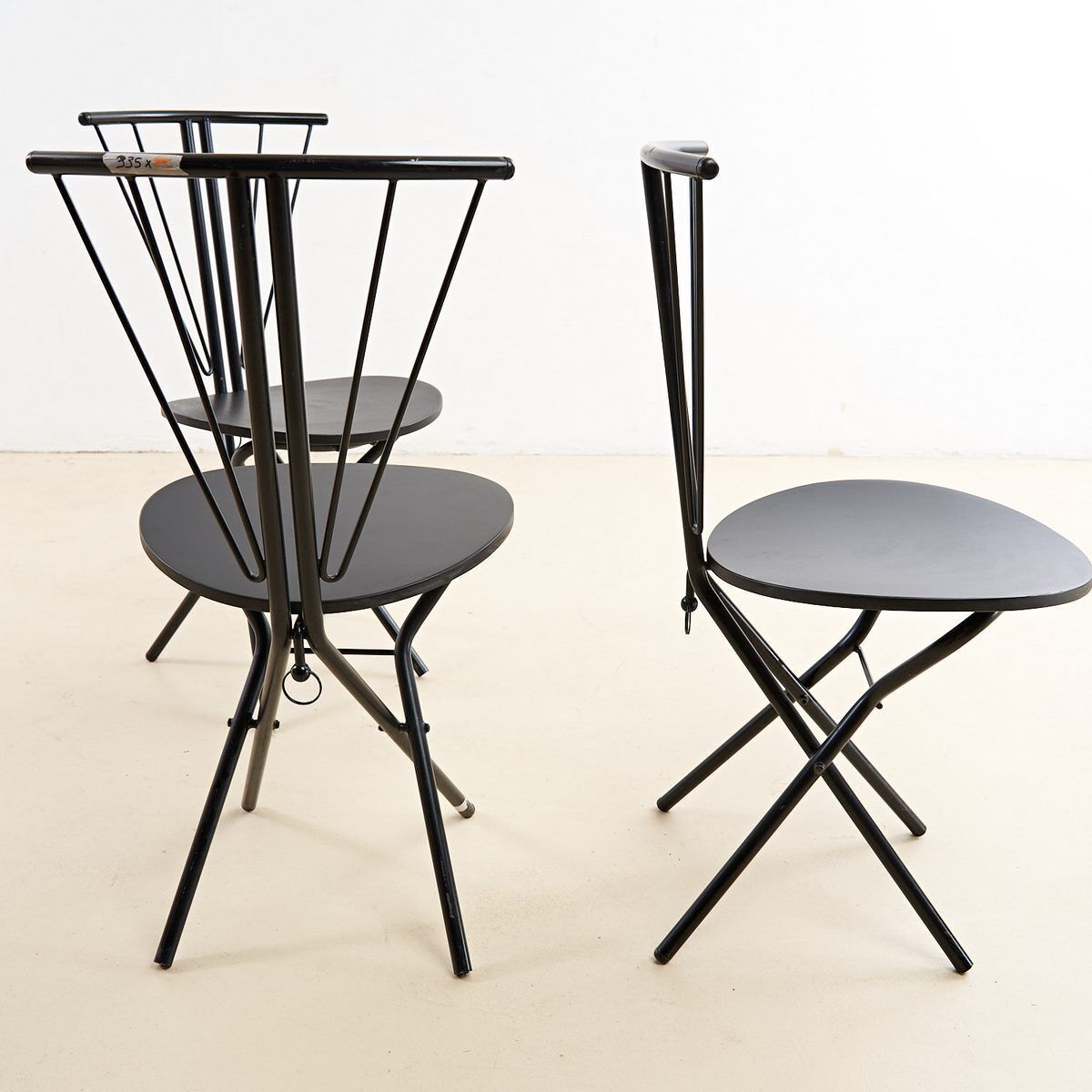 Set Of Six 70's Design Chairs In Metal And Wood photo buy