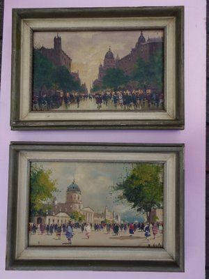Antal Berkes, Impressionist Scenes, 1890s 1910s, Oil On Canvases, Set Of 2 photo furniture