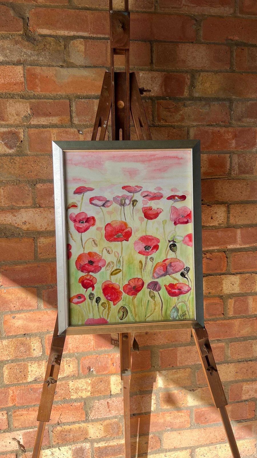 photo for sale Contemporary Signed Watercolour ‘Wwi Peace’ Depicting Poppies By Catriona Cattle