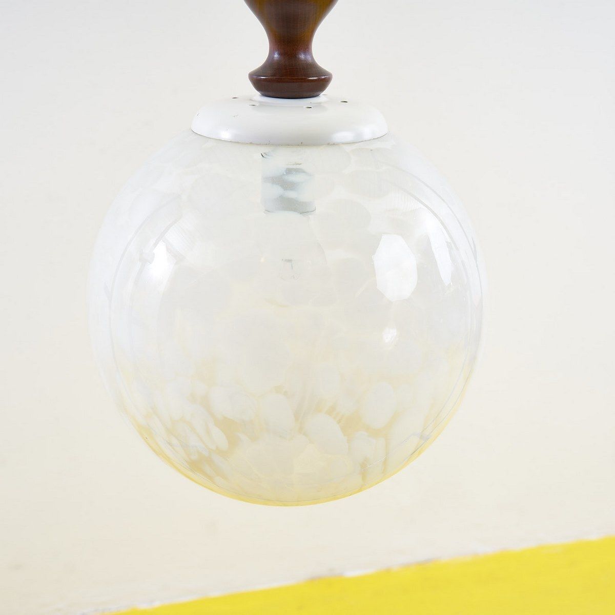 Vintage Glass Ball Chandelier From The 70s photo for sale