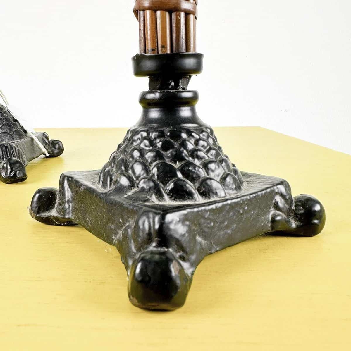 Pair Of Ethnic Candle Holders In Metal And Wood photo furniture